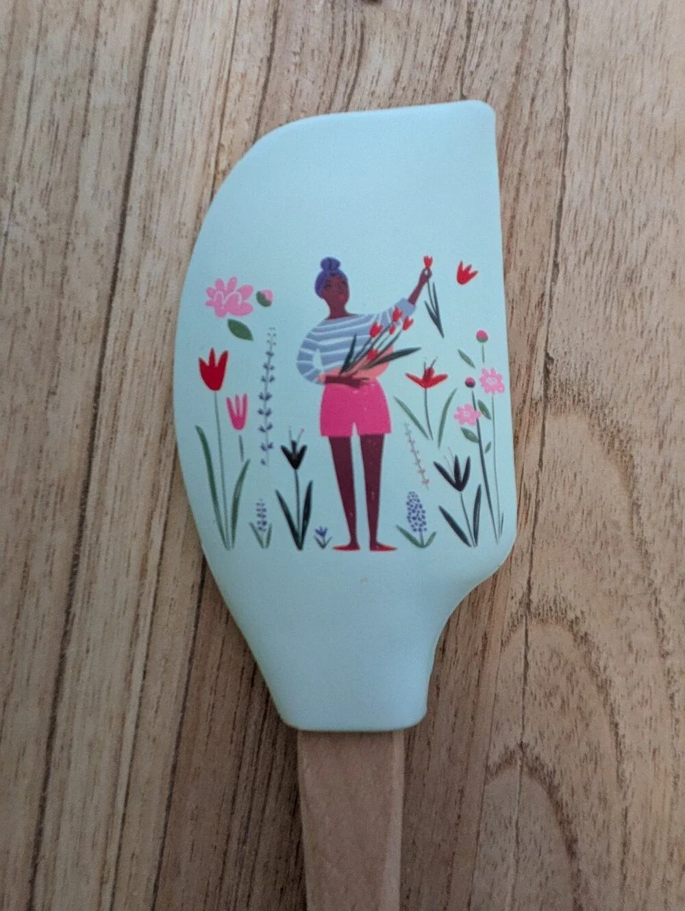Never Used Anthropologie Cute Mint Silicone Spatula with Wood Handle